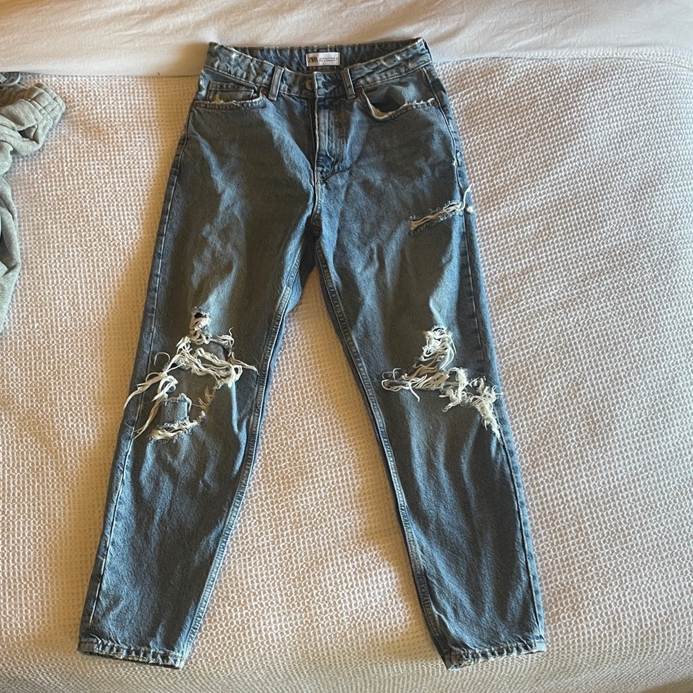 Zara distressed jeans.